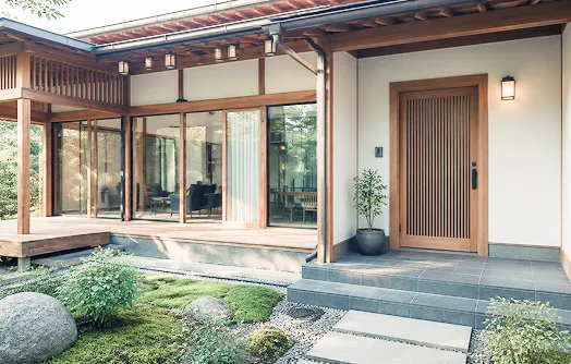 地産地消の伝統的なたたずまいの家